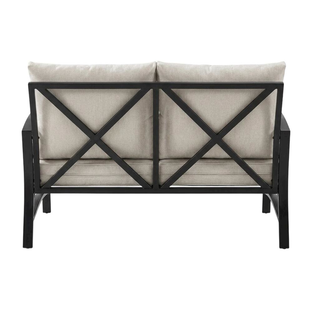 3-Piece Outdoor Patio Furniture Set with Loveseat and 2 Chairs in Bronze Finish. Picture 5