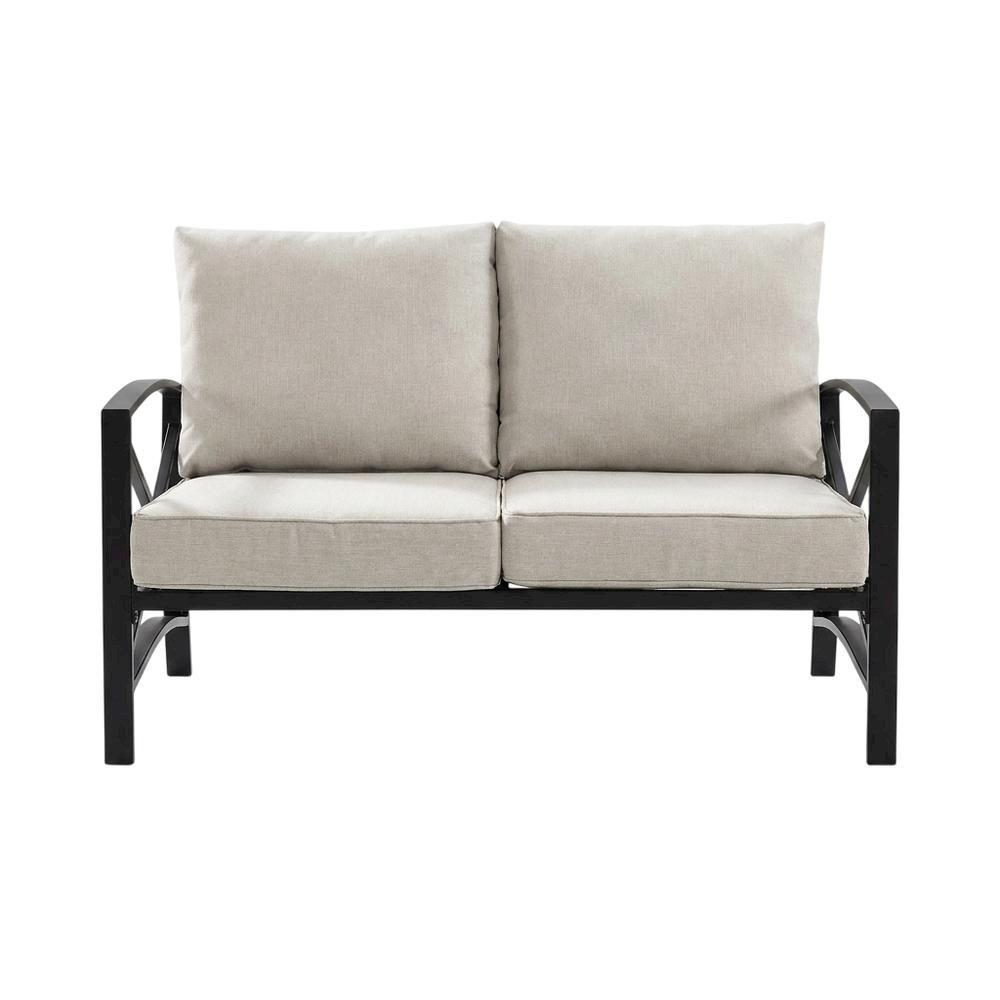 3-Piece Outdoor Patio Furniture Set with Loveseat and 2 Chairs in Bronze Finish. Picture 6