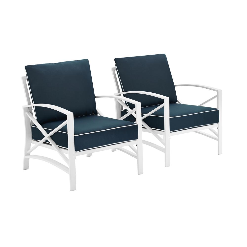 Kaplan 2Pc Outdoor Chair Set Navy/White - 2 Chairs. Picture 4