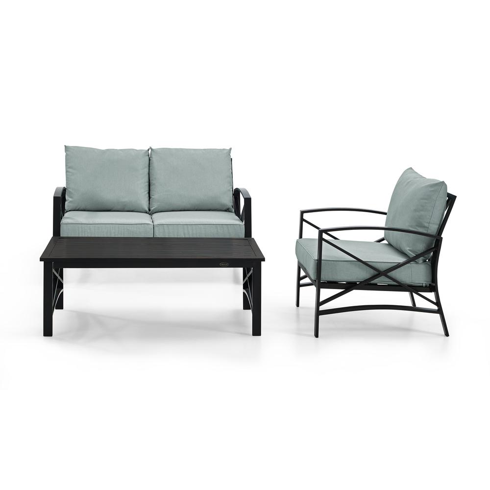 Kaplan 3Pc Outdoor Loveseat Patio Furniture Set, Loveseat, Chair, & Coffee Table. Picture 6