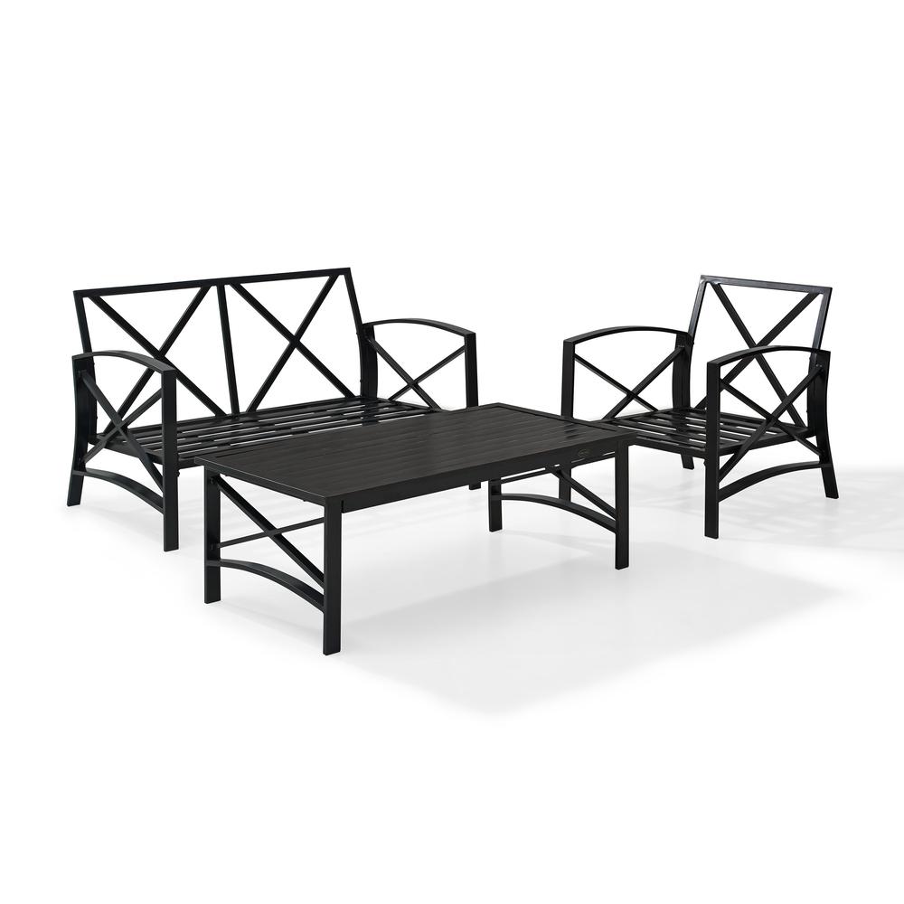 Kaplan 3Pc Outdoor Loveseat Patio Furniture Set, Loveseat, Chair, & Coffee Table. Picture 8