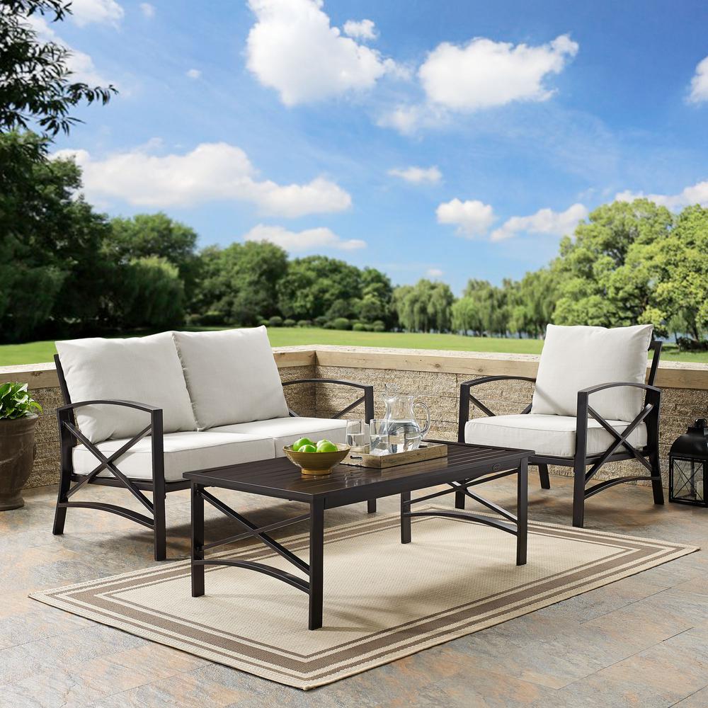 Kaplan 3Pc Outdoor Loveseat Patio Furniture Set. Picture 2