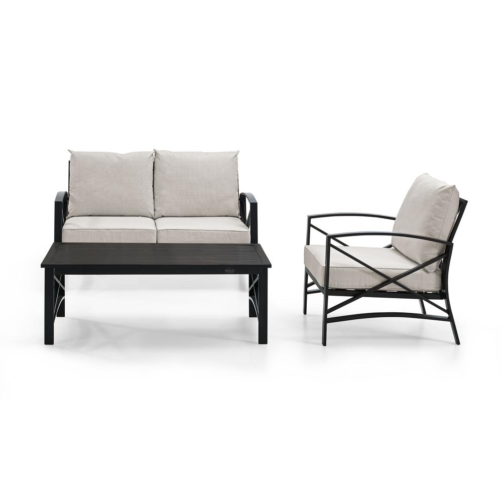 Kaplan 3Pc Outdoor Loveseat Patio Furniture Set. Picture 5