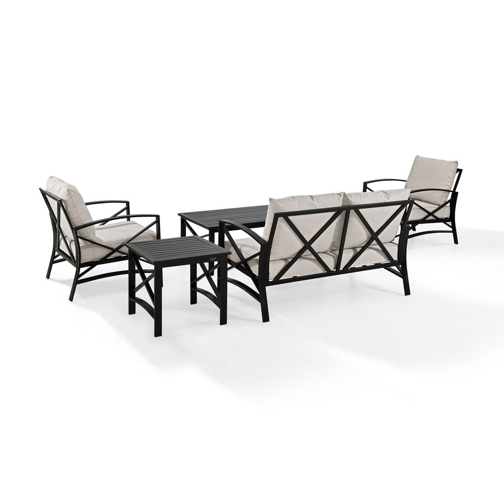 5Pc Outdoor Loveseat Furniture Set, Loveseat, 1 Coffee/1 Side Table, 2 Armchairs. Picture 7