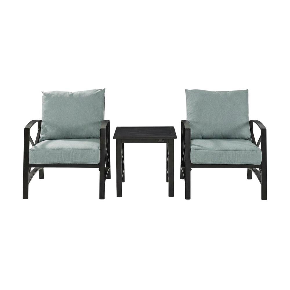 Outdoor Furniture Set with Side Table and 2 Chairs in Oil Rubbed Bronze Finish. Picture 4