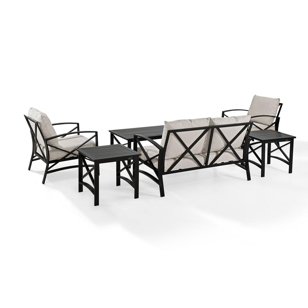 6Pc Outdoor Furniture Set, Loveseat, Coffee Table, 2 Armchairs, 2 Side Tables. Picture 7