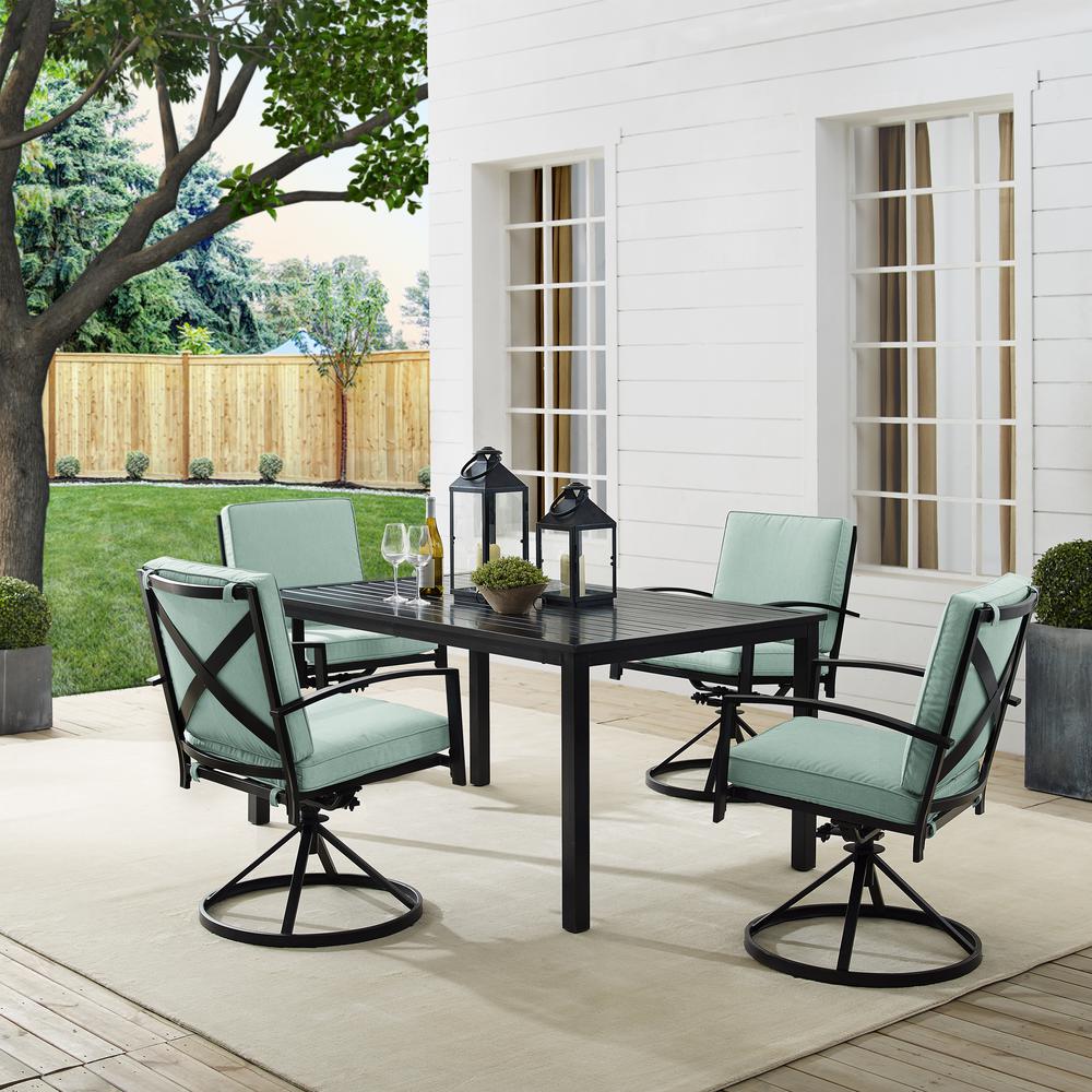 Kaplan 5Pc Outdoor Dining Set - Table & 4 Swivel Chairs. Picture 2