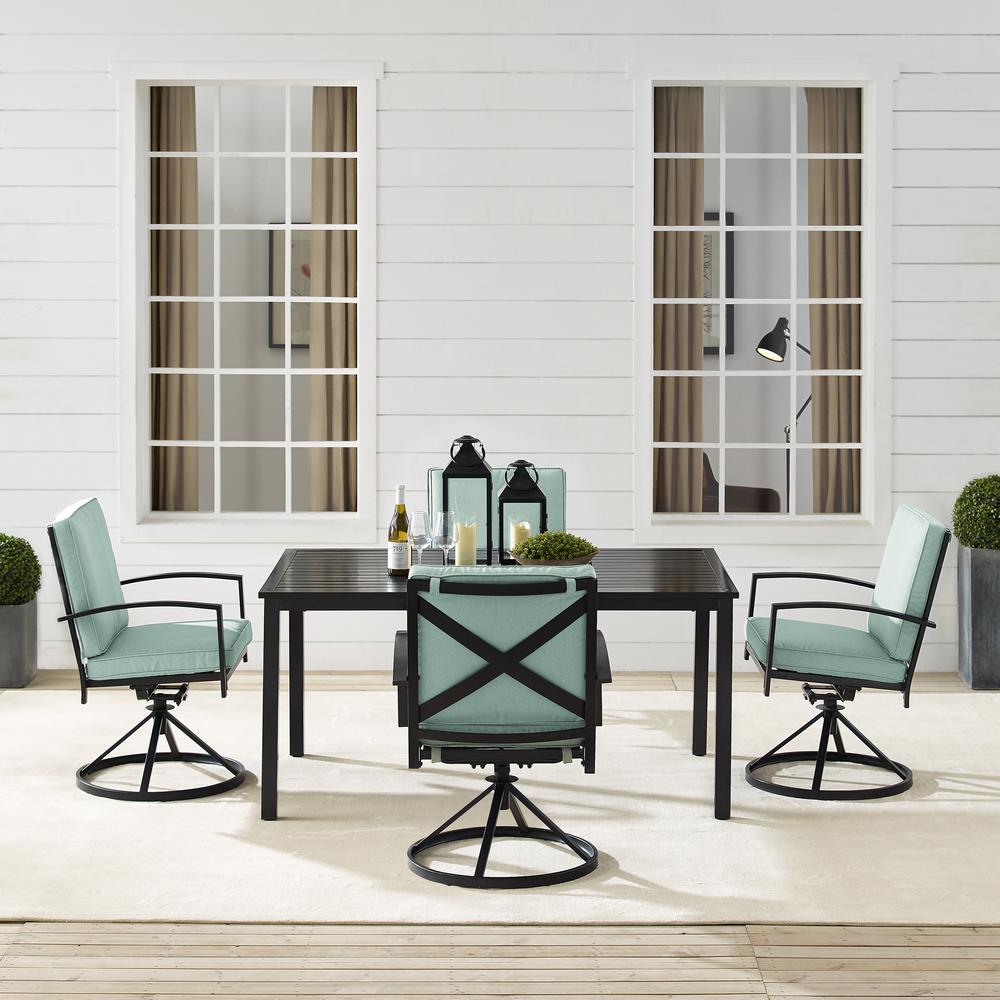 Kaplan 5Pc Outdoor Dining Set - Table & 4 Swivel Chairs. Picture 3