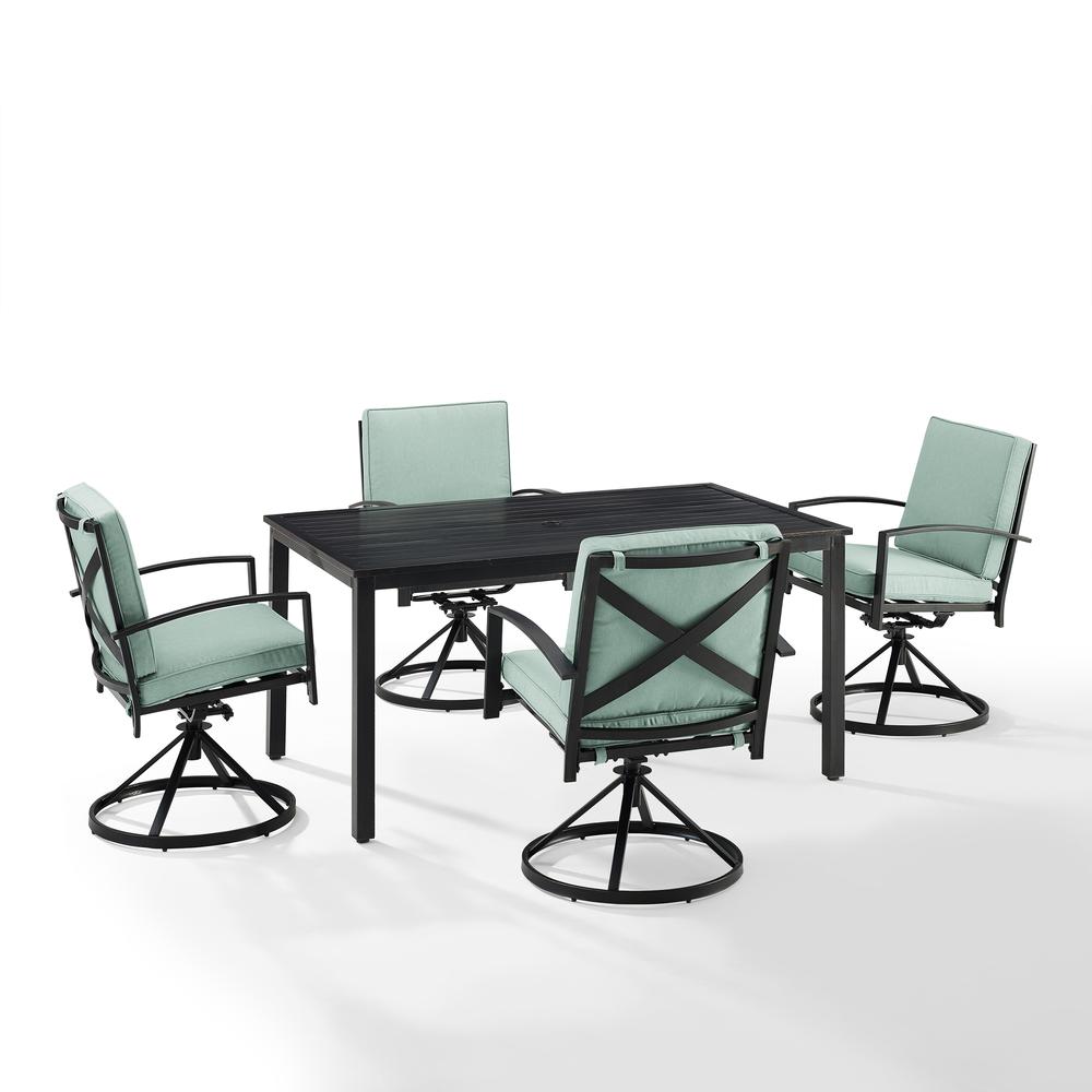Kaplan 5Pc Outdoor Dining Set - Table & 4 Swivel Chairs. Picture 6