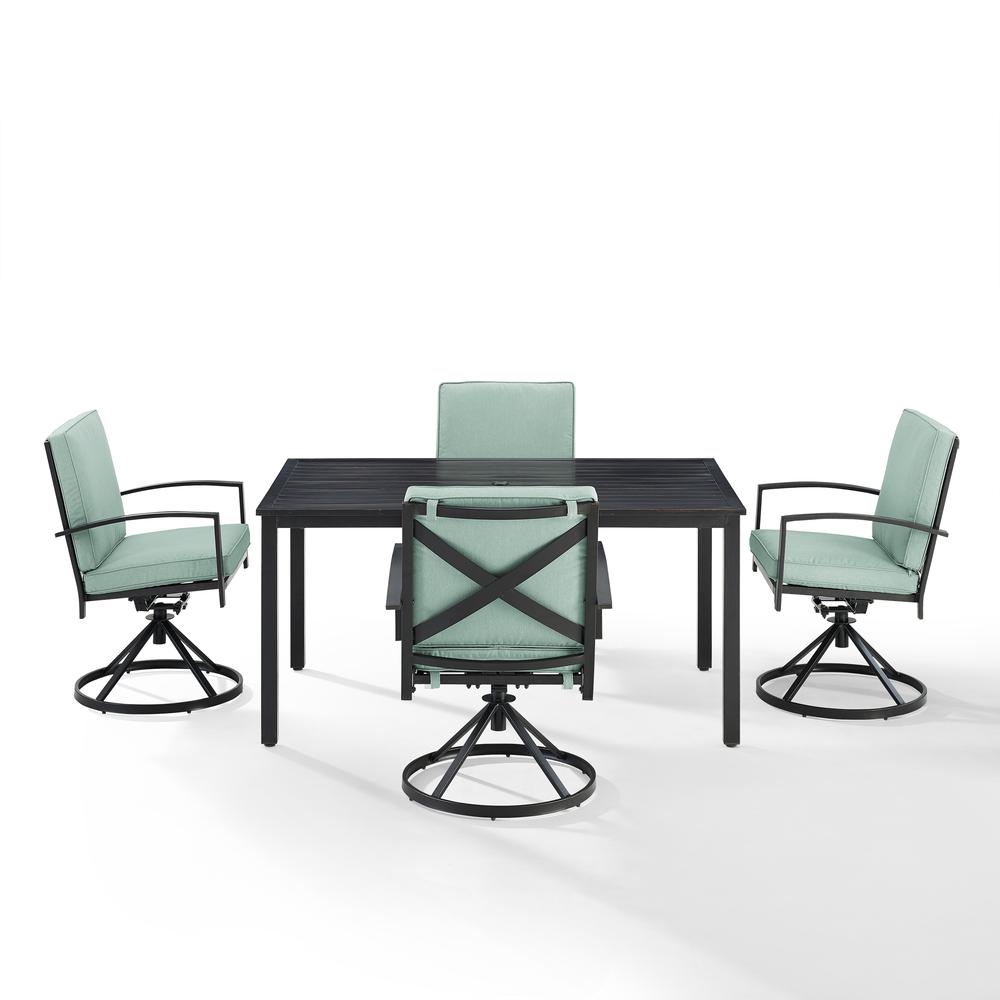 Kaplan 5Pc Outdoor Dining Set - Table & 4 Swivel Chairs. Picture 7