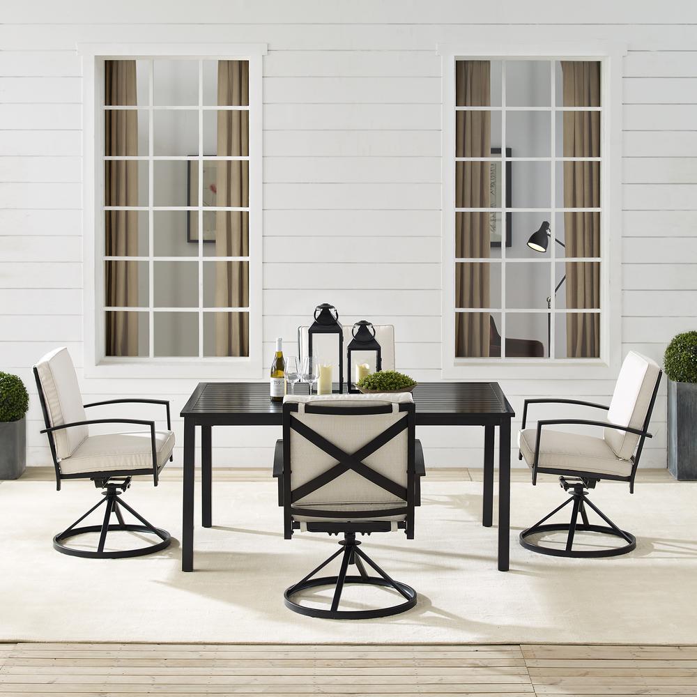 Kaplan 5Pc Outdoor Dining Set - Table & 4 Swivel Chairs. Picture 3