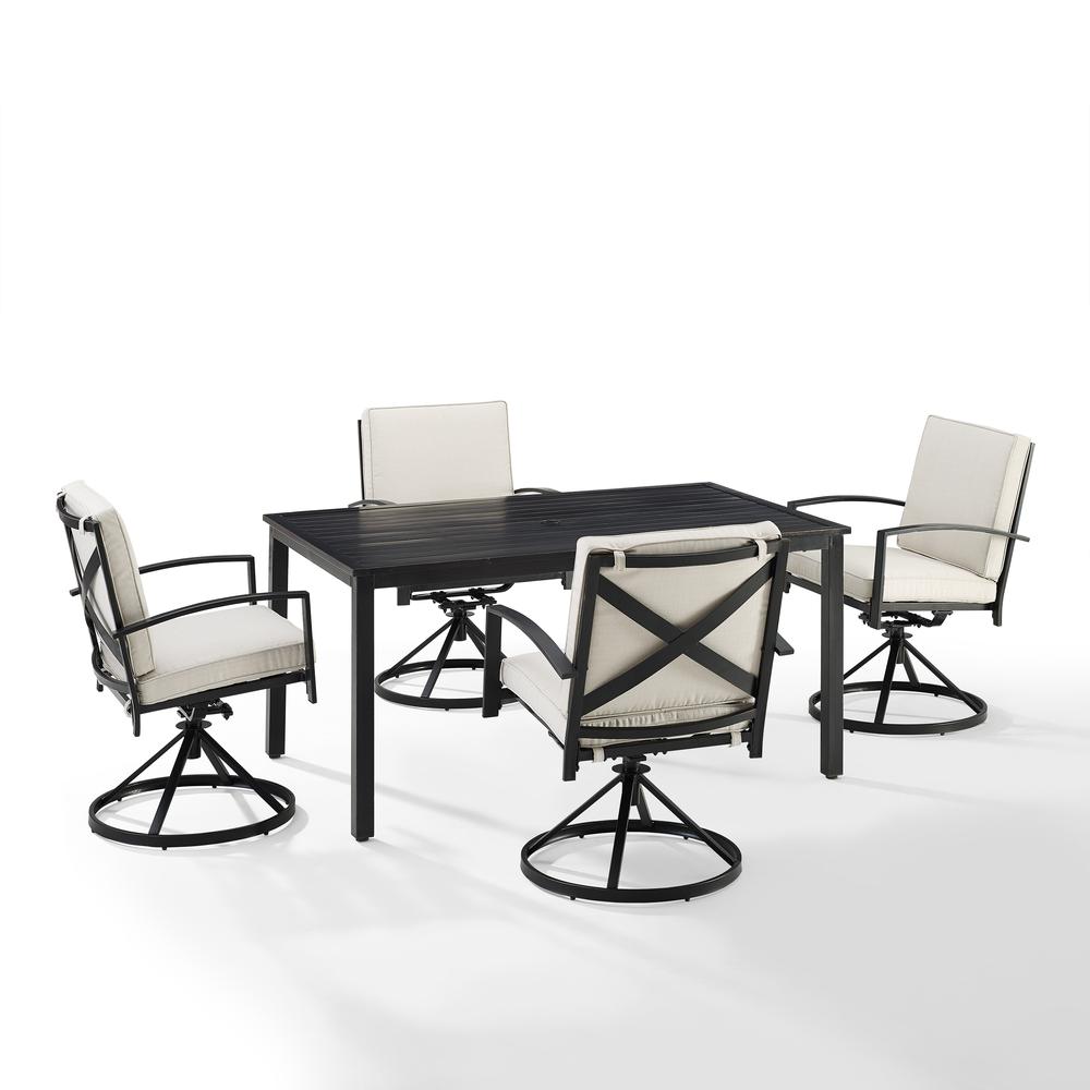 Kaplan 5Pc Outdoor Dining Set - Table & 4 Swivel Chairs. Picture 6