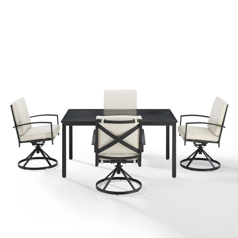 Kaplan 5Pc Outdoor Dining Set - Table & 4 Swivel Chairs. Picture 7