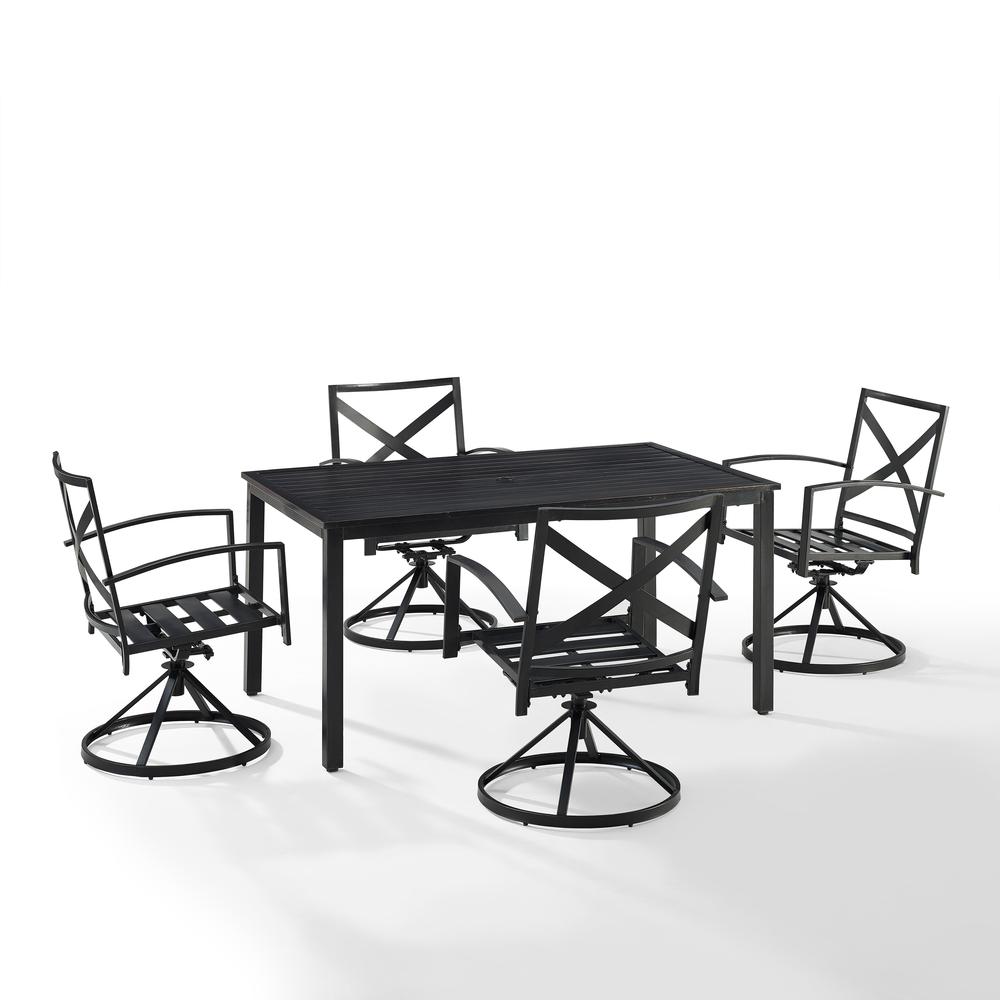Kaplan 5Pc Outdoor Dining Set - Table & 4 Swivel Chairs. Picture 8