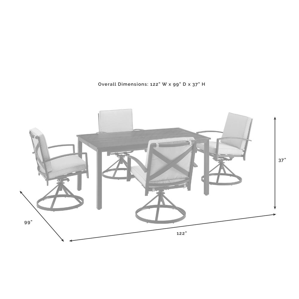 Kaplan 5Pc Outdoor Dining Set - Table & 4 Swivel Chairs. Picture 9