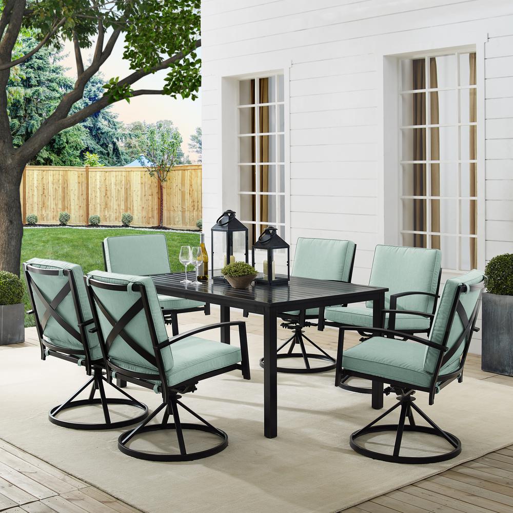 Kaplan 7Pc Outdoor Dining Set - Table & 6 Swivel Chairs. Picture 2