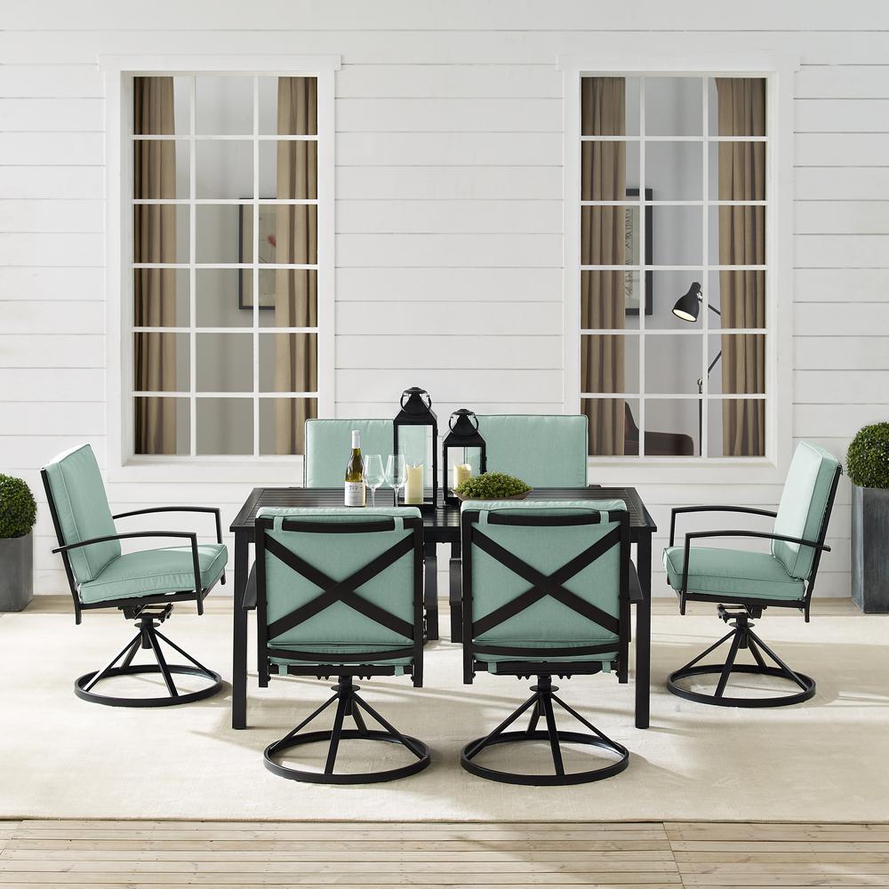 Kaplan 7Pc Outdoor Dining Set - Table & 6 Swivel Chairs. Picture 3