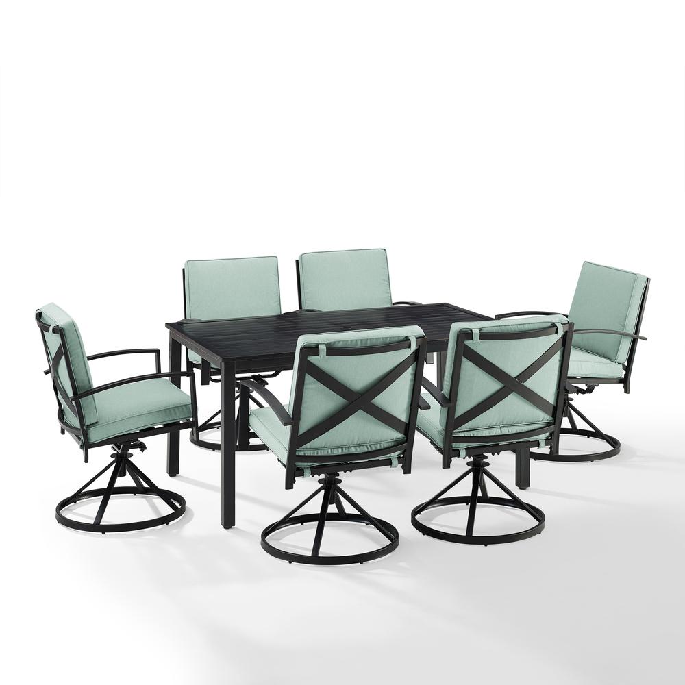 Kaplan 7Pc Outdoor Dining Set - Table & 6 Swivel Chairs. Picture 6