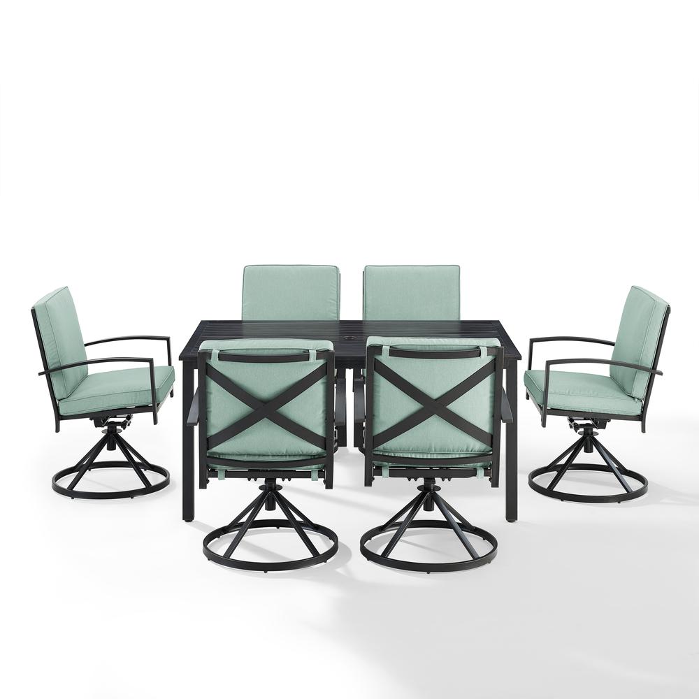 Kaplan 7Pc Outdoor Dining Set - Table & 6 Swivel Chairs. Picture 7