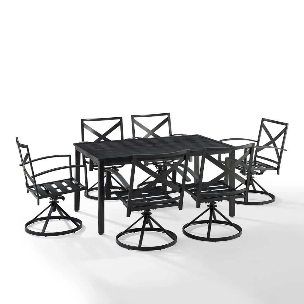 Kaplan 7Pc Outdoor Dining Set - Table & 6 Swivel Chairs. Picture 8