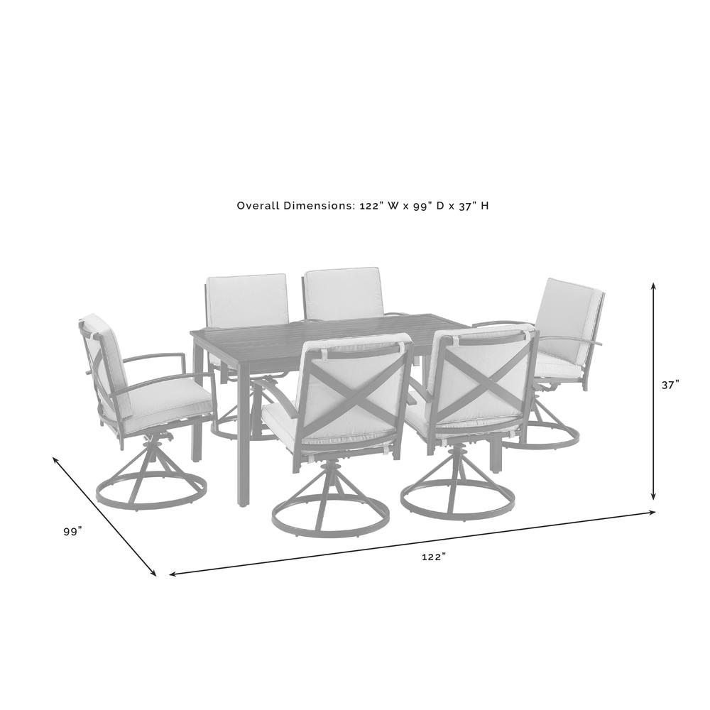 Kaplan 7Pc Outdoor Dining Set - Table & 6 Swivel Chairs. Picture 9