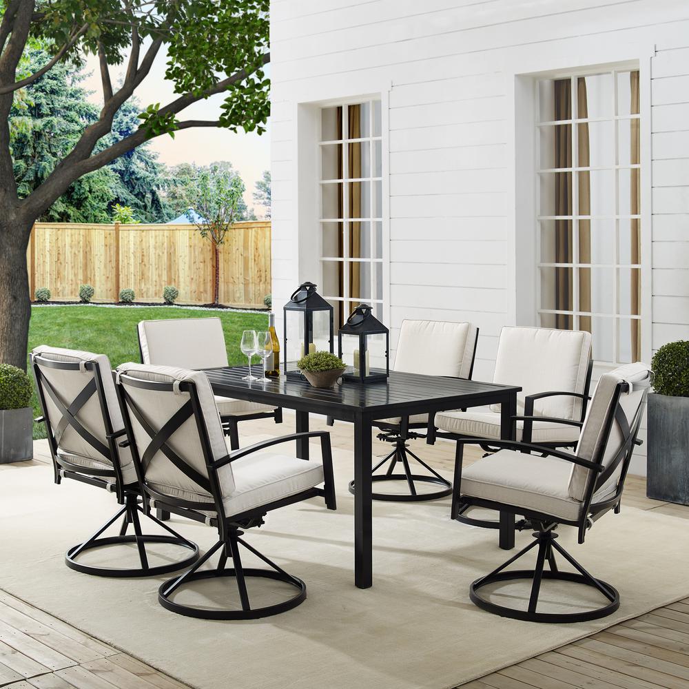 Kaplan 7Pc Outdoor Dining Set - Table & 6 Swivel Chairs. Picture 2