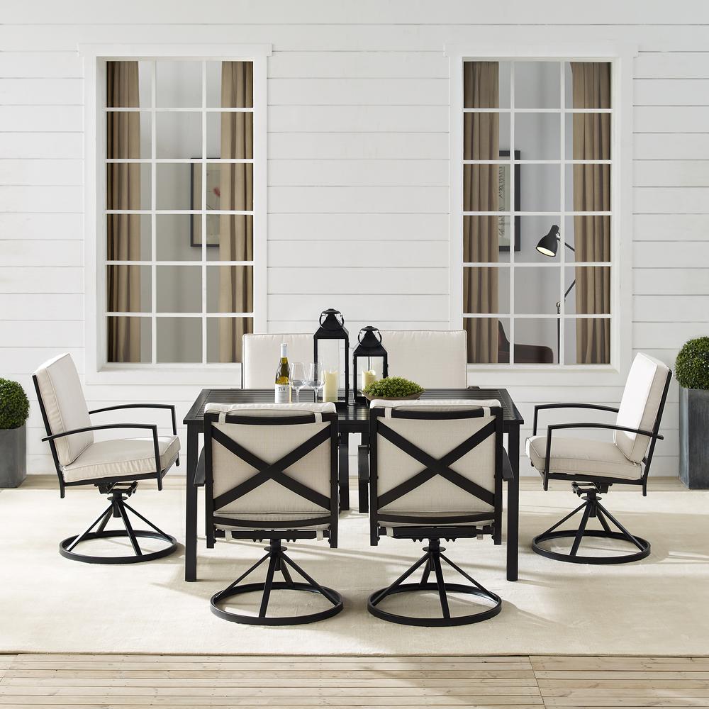 Kaplan 7Pc Outdoor Dining Set - Table & 6 Swivel Chairs. Picture 3