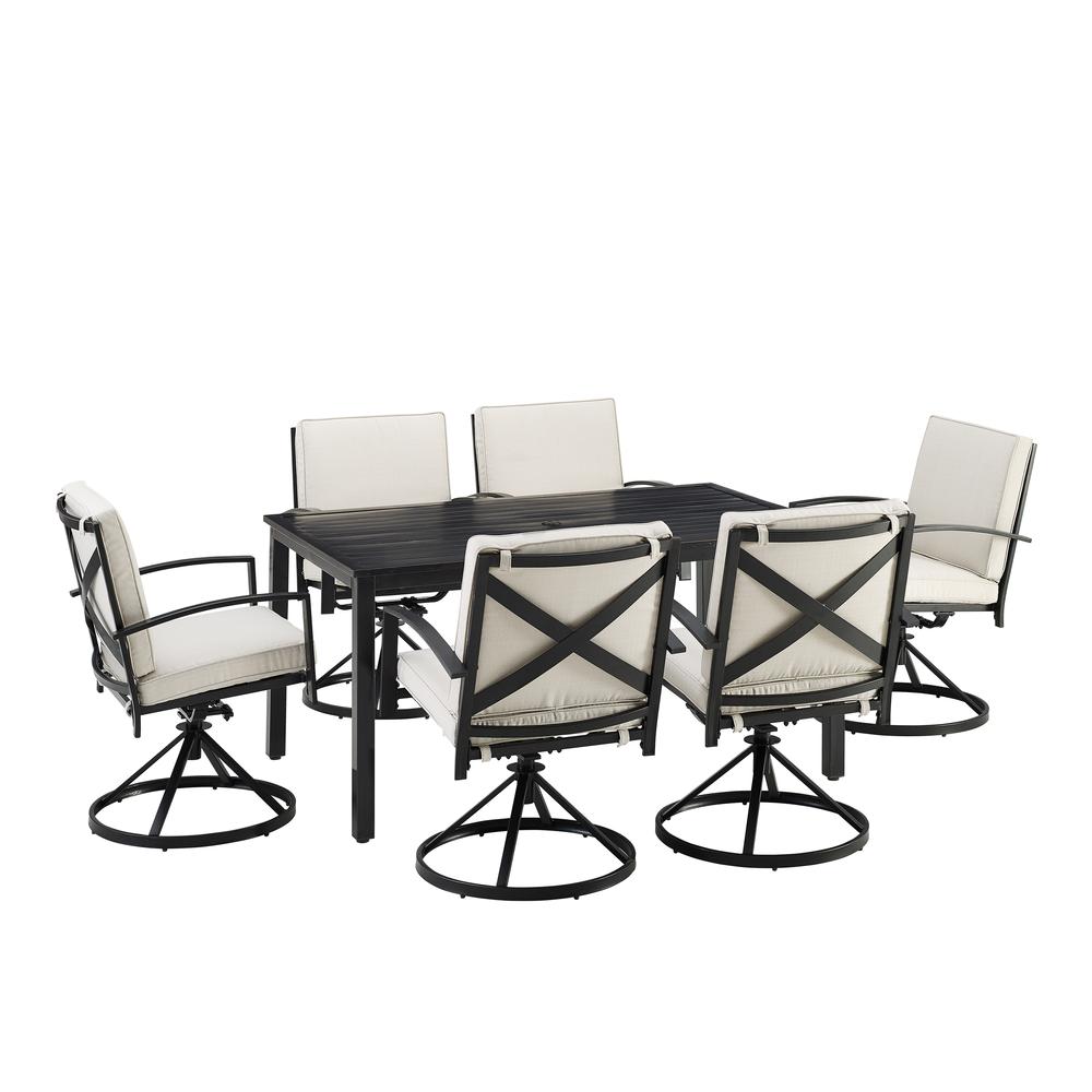 Kaplan 7Pc Outdoor Dining Set - Table & 6 Swivel Chairs. Picture 1