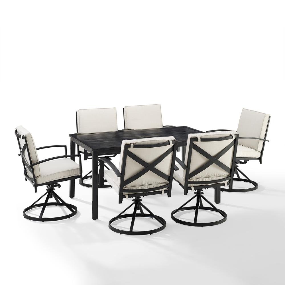 Kaplan 7Pc Outdoor Dining Set - Table & 6 Swivel Chairs. Picture 6