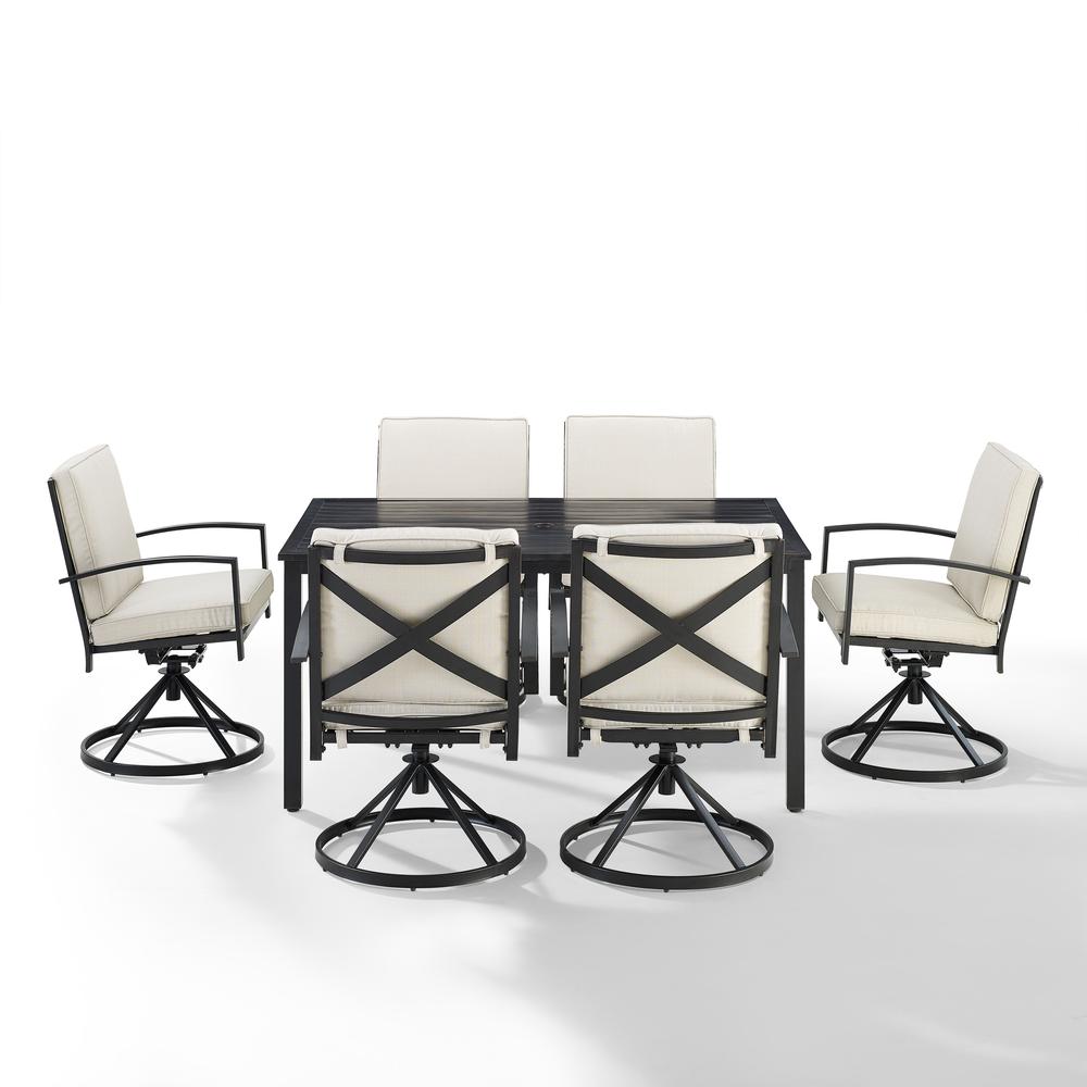 Kaplan 7Pc Outdoor Dining Set - Table & 6 Swivel Chairs. Picture 7