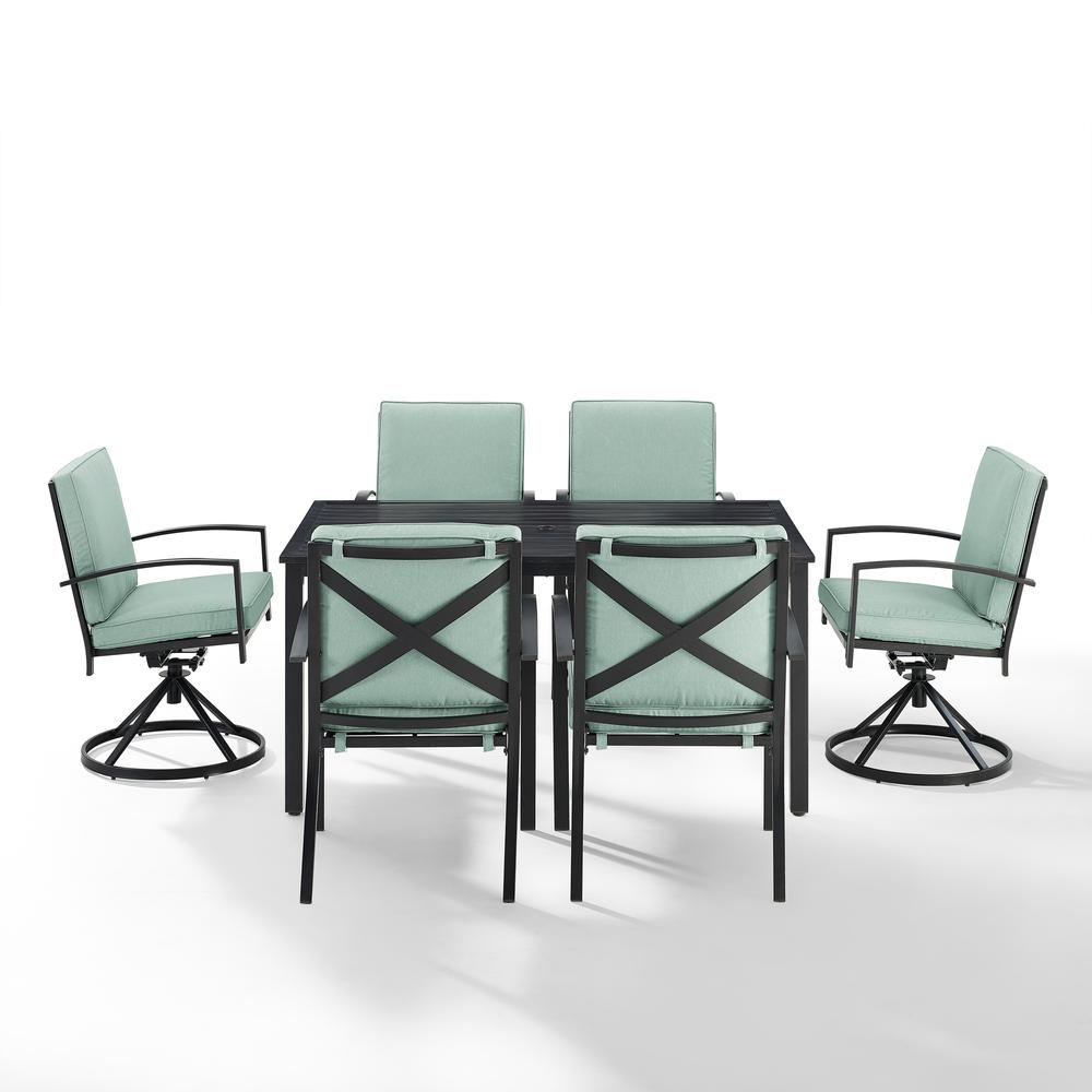 Kaplan 7Pc Outdoor Dining Set - Table, 2 Swivel Chairs, & 4 Regular Chairs. Picture 7