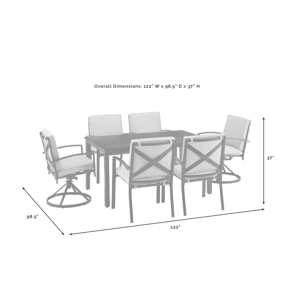 Kaplan 7Pc Outdoor Dining Set - Table, 2 Swivel Chairs, & 4 Regular Chairs. Picture 9