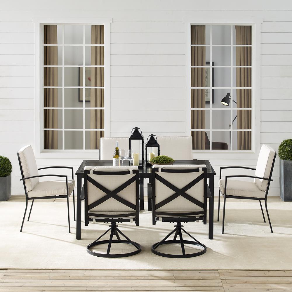 Kaplan 7Pc Outdoor Dining Set - Table, 4 Swivel Chairs, & 2 Regular Chairs. Picture 3