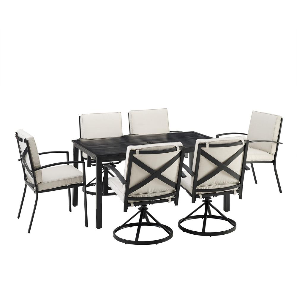 Kaplan 7Pc Outdoor Dining Set - Table, 4 Swivel Chairs, & 2 Regular Chairs. Picture 1