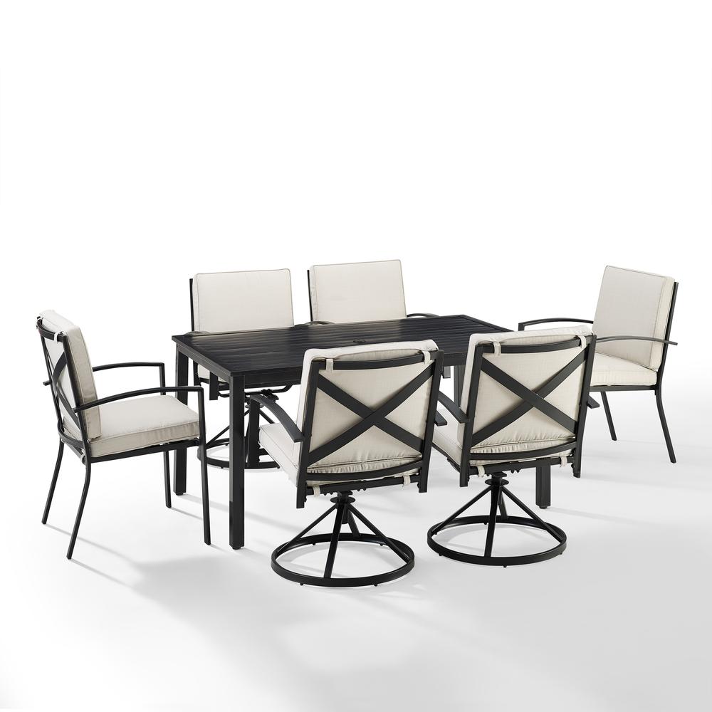 Kaplan 7Pc Outdoor Dining Set - Table, 4 Swivel Chairs, & 2 Regular Chairs. Picture 6