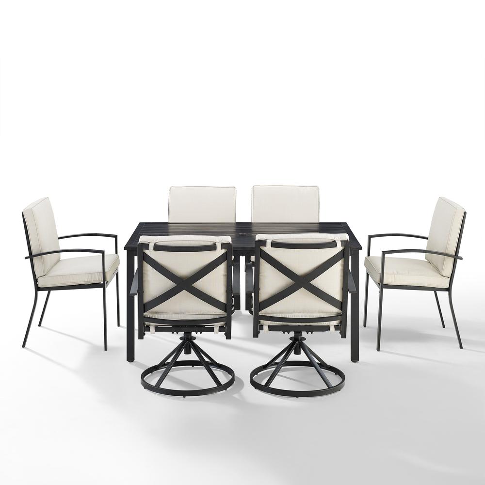 Kaplan 7Pc Outdoor Dining Set - Table, 4 Swivel Chairs, & 2 Regular Chairs. Picture 7