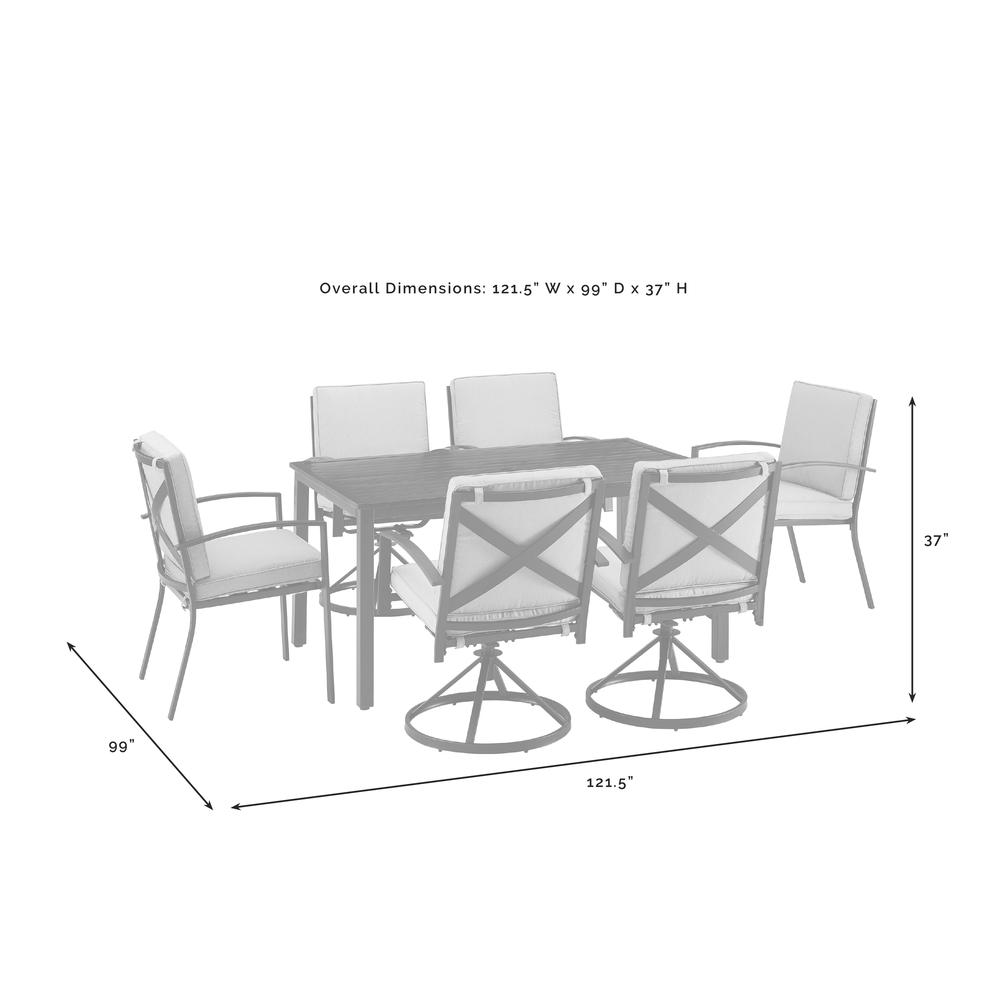 Kaplan 7Pc Outdoor Dining Set - Table, 4 Swivel Chairs, & 2 Regular Chairs. Picture 9