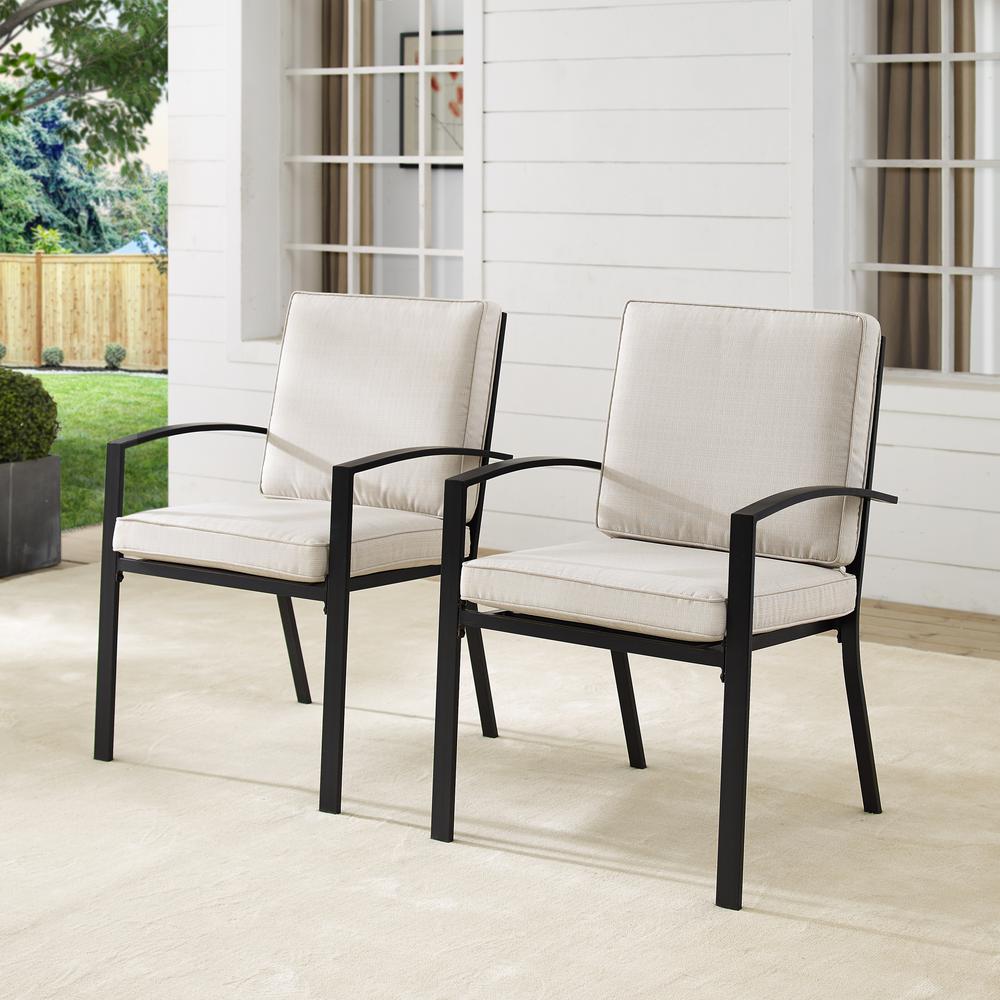 Kaplan 2Pc Outdoor Dining Chair Set Oatmeal/Oil Rubbed Bronze - 2 Chairs. Picture 2