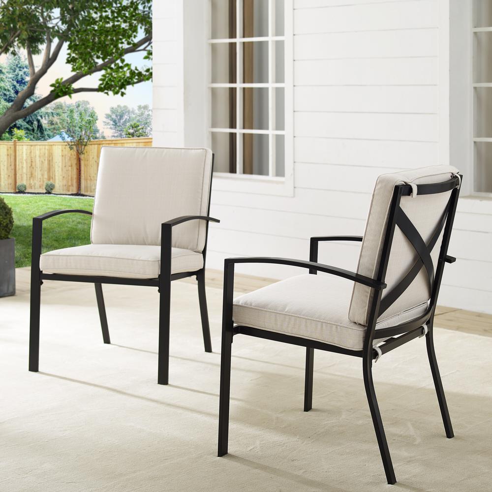 Kaplan 2Pc Outdoor Dining Chair Set Oatmeal/Oil Rubbed Bronze - 2 Chairs. Picture 3