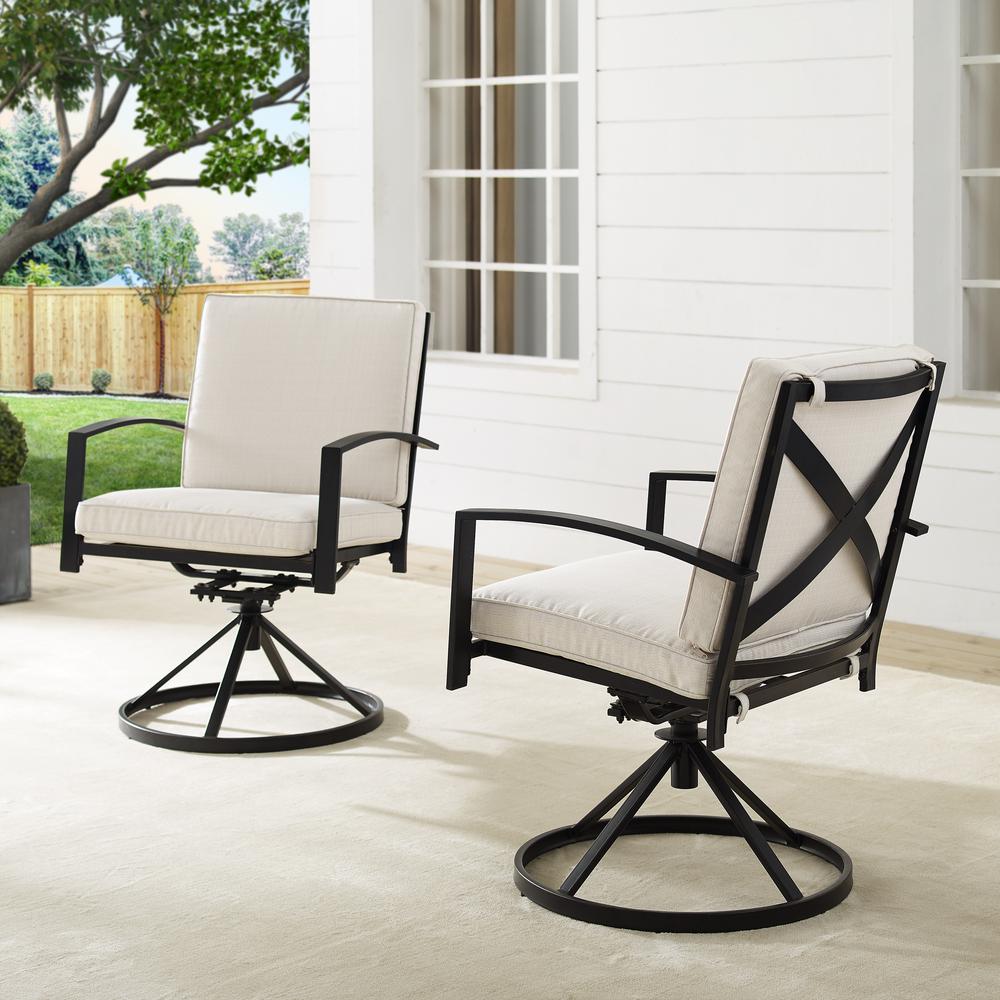 Kaplan 2Pc Swivel Outdoor Dining Chair Set - 2 Swivel Chairs. Picture 2
