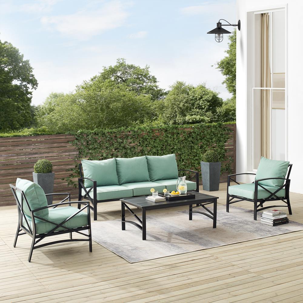 Kaplan 4Pc Outdoor Sofa Patio Furniture Set - Sofa, Coffee Table, & 2 Arm Chairs. Picture 6