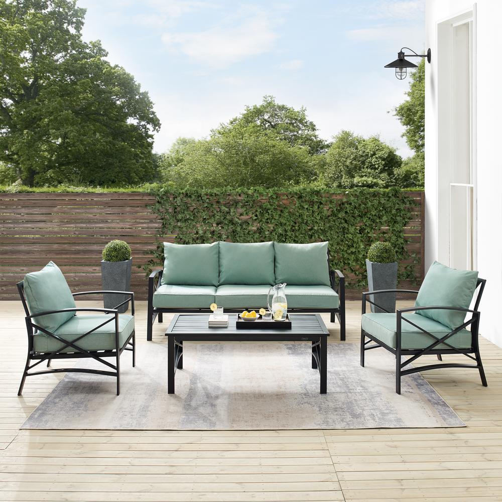 Kaplan 4Pc Outdoor Sofa Patio Furniture Set - Sofa, Coffee Table, & 2 Arm Chairs. Picture 4