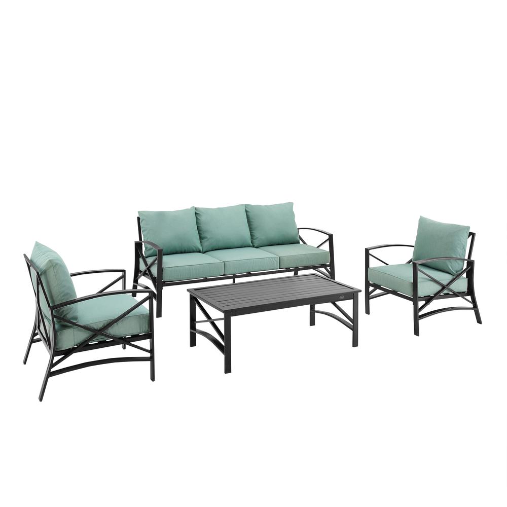 Kaplan 4Pc Outdoor Sofa Patio Furniture Set - Sofa, Coffee Table, & 2 Arm Chairs. Picture 2