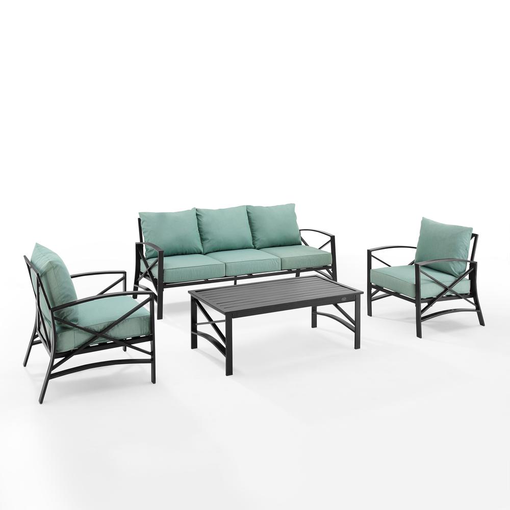 Kaplan 4Pc Outdoor Sofa Patio Furniture Set - Sofa, Coffee Table, & 2 Arm Chairs. Picture 10