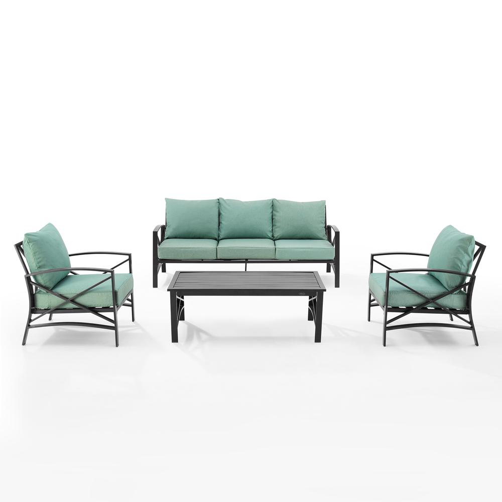 Kaplan 4Pc Outdoor Sofa Patio Furniture Set - Sofa, Coffee Table, & 2 Arm Chairs. Picture 9