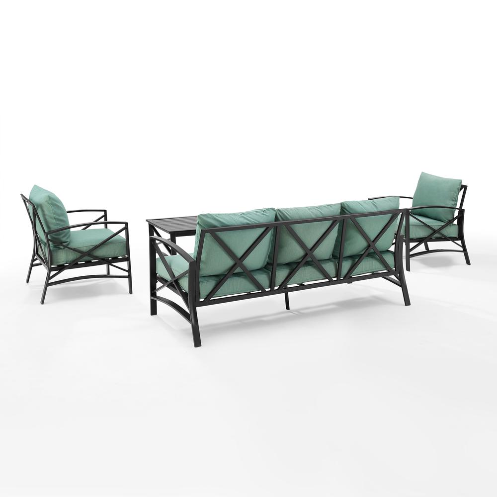 Kaplan 4Pc Outdoor Sofa Patio Furniture Set - Sofa, Coffee Table, & 2 Arm Chairs. Picture 1