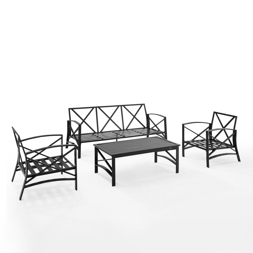 Kaplan 4Pc Outdoor Sofa Patio Furniture Set - Sofa, Coffee Table, & 2 Arm Chairs. Picture 8