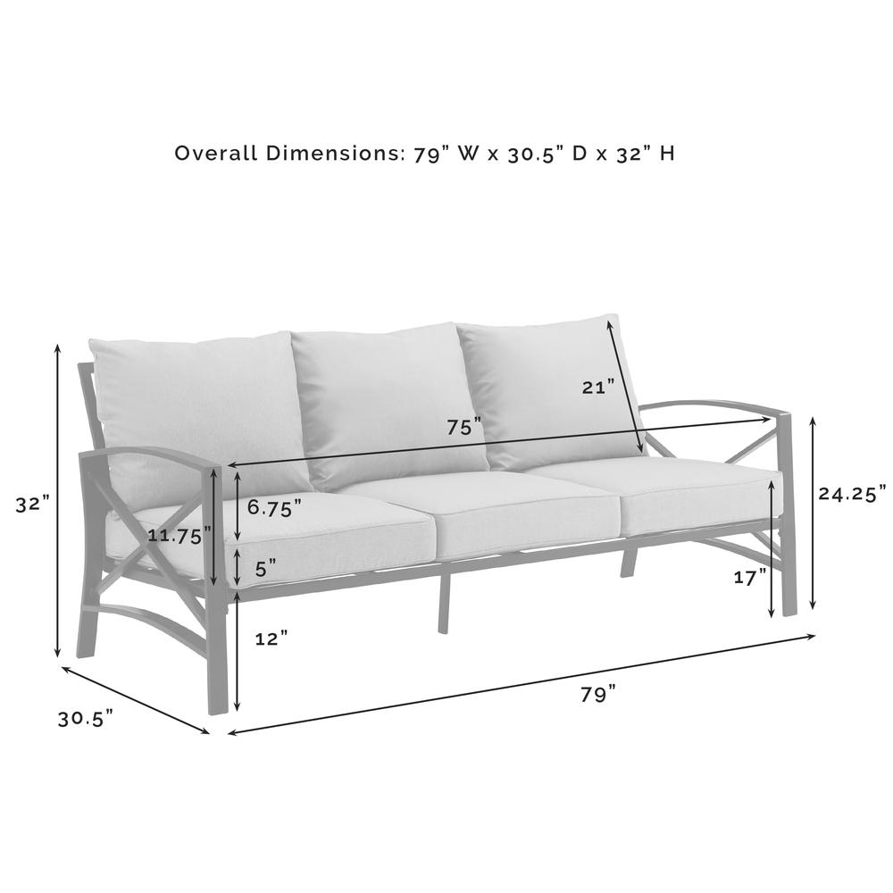 Kaplan 4Pc Outdoor Metal Sofa Set Oatmeal/Oil Rubbed Bronze - Sofa, Coffee Table, & 2 Arm Chairs. Picture 7