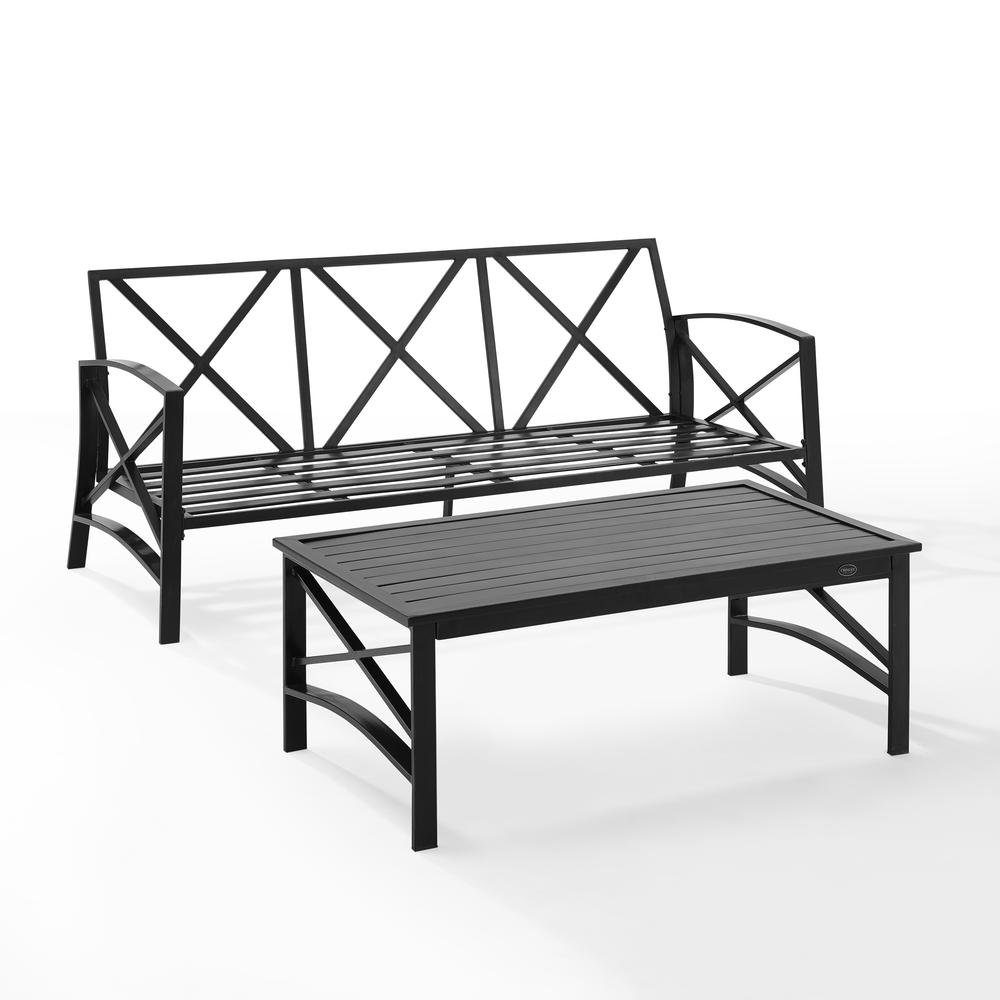 Kaplan 2Pc Outdoor Sofa Patio Furniture Set - Sofa & Coffee Table. Picture 1