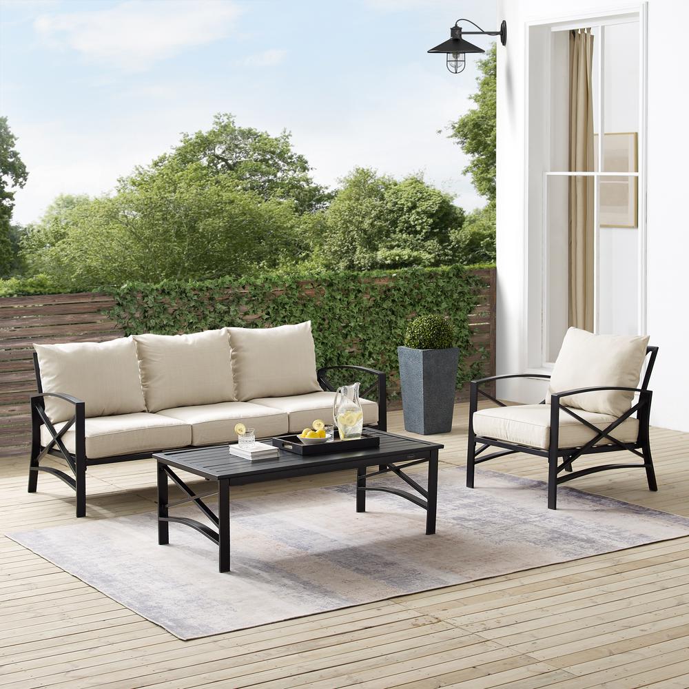 Kaplan 3Pc Outdoor Sofa Patio Furniture Set - Sofa, Arm Chair, & Coffee Table. Picture 11